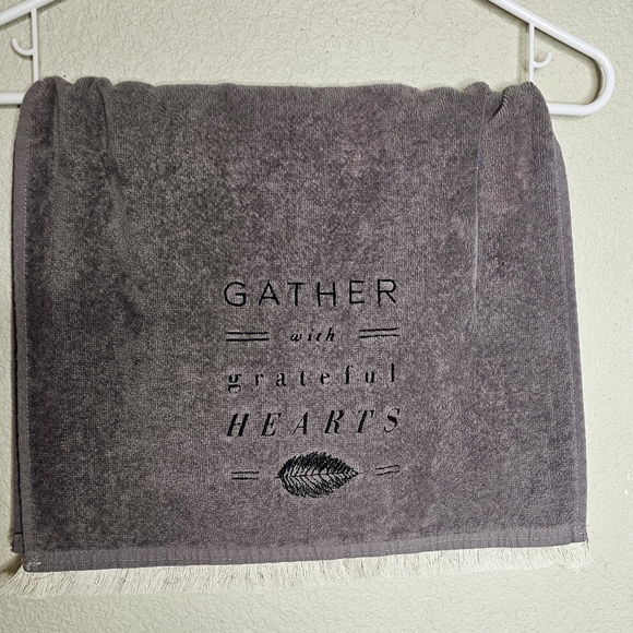 Gather Together Decorative Towels - Orange and Gray - Picture 4 of 13